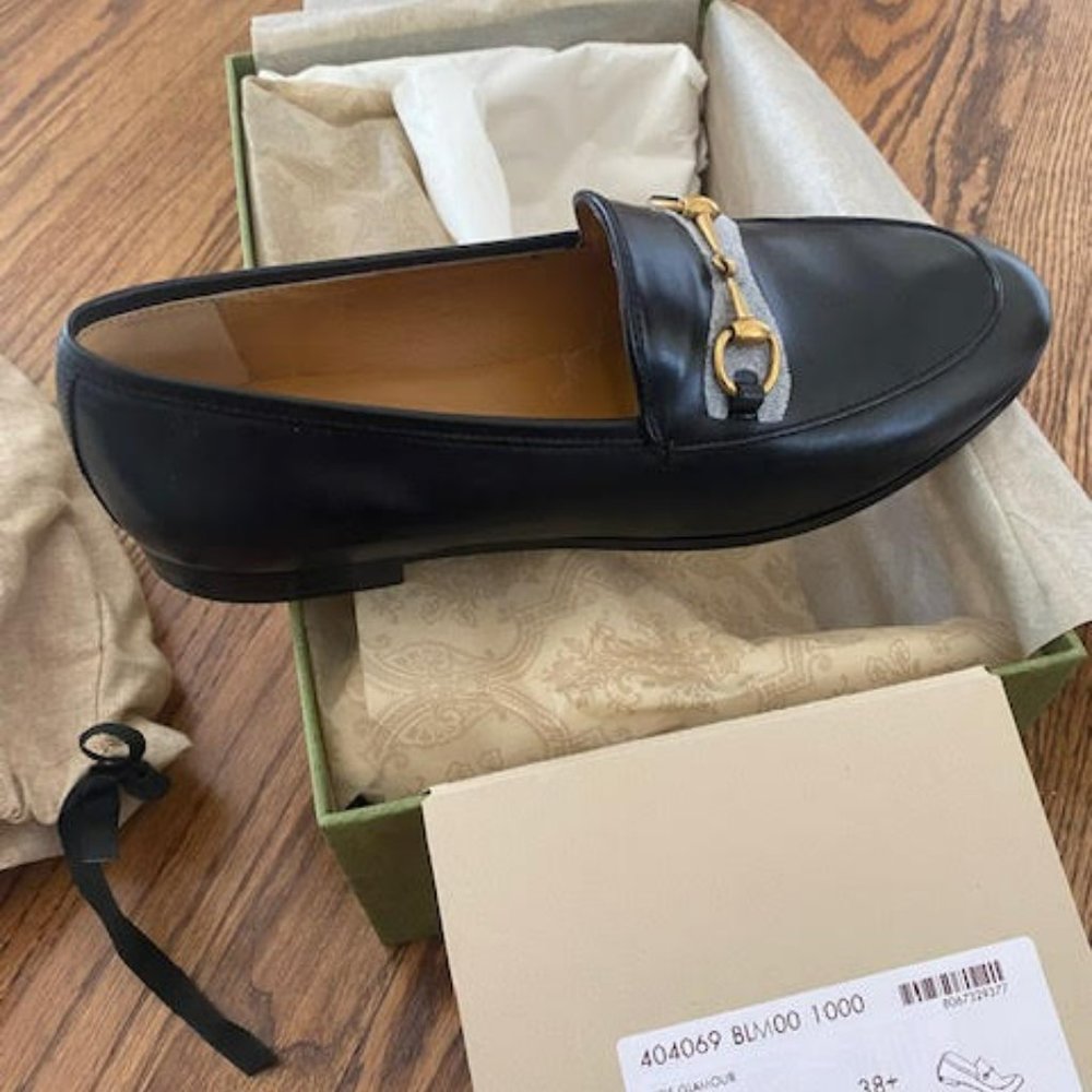 NWT Gucci Jordaan Leather Loafer in Black (Size 8.5) - Picture 3 of 5
